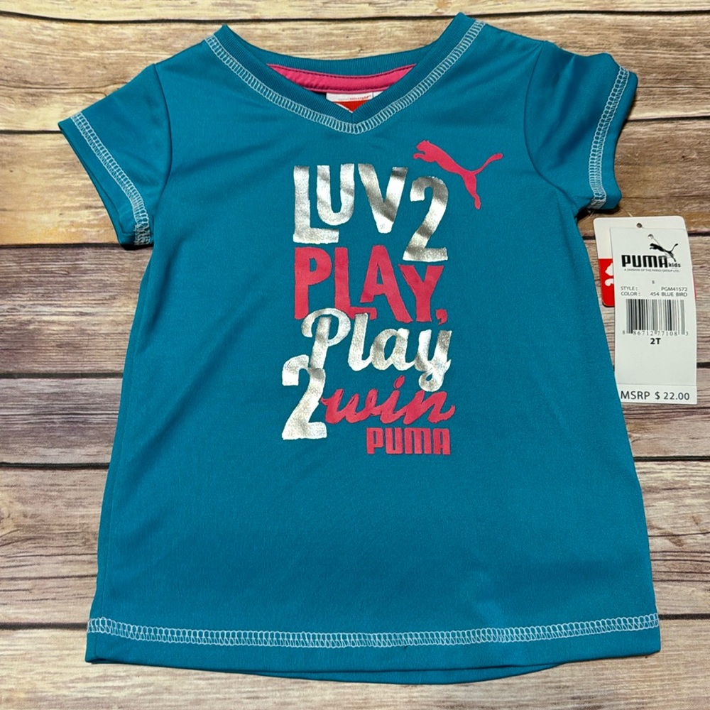 Kids PUMA Dri-fit Short Sleeve Shirt NWT